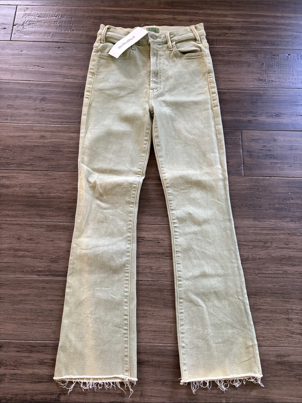 MOTHER Flared Jeans in Light Olive